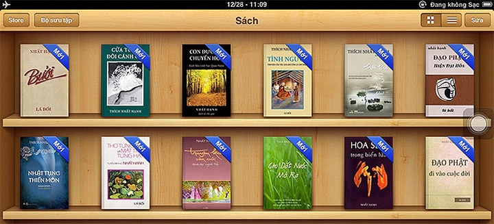Sách hiển thị trong ứng dụng iBooks sau khi import.